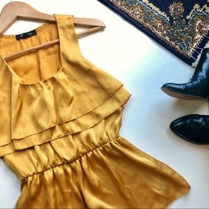 • FOREVER 21 •  Mustard ruffle top.